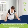 A hotel maid is making a bed with navy blue sheets. Produktbild-Vorschau