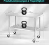 GOPLUS Edelstahltisch mit 4 Universalrädern, Produktbild-Vorschau 5