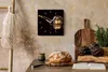 Wohnzimmer Leinwand Uhr Geräuschlos Küche 30x30 Goldenes, Produktbild-Vorschau 2