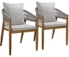 Chaise de jardin MANACOR au design corde - grège, Lot de 2 Voir les images du produit 1