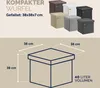 CASARIA® Hocker mit Stauraum Weiß Faltbar Deckel Kunstleder Produktbild-Vorschau 9