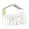 Hochbett mit Lattenrost, Kleiderschrank, Regal und Treppe, Produktbild-Vorschau 9