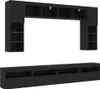 vidaXL 8-tlg. TV-Wohnwand mit LED-Leuchten Schwarz Produktbild-Vorschau 2