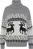 VIVANCE Rollkragenpullover grau-schwarz-creme Größe 32/34 Produktbild-Vorschau 1