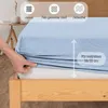 Jersey Spannbettlaken Baumwolle 90x200+30 cm, hellblau Produktbild-Vorschau 4