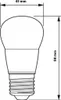 A diagram of a light bulb with dimensions indicated. Anteprima dell’immagine prodotto