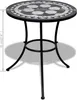 A round mosaic bistro table with a black metal base. Produktbild-Vorschau