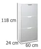 Schuhschrank aus Holz 115 x 60 x 24 cm - Farbe Weiß Produktbild-Vorschau 4