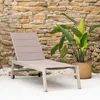 Bain de soleil BARBADOS en textilène taupe - aluminium Voir les images du produit 2