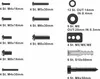 A collection of screws, washers, and wall plugs with labels indicating their sizes and quantities. Anteprima dell’immagine prodotto