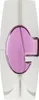 A perfume bottle with a pink, oval-shaped center and a silver outer casing. Anteprima dell’immagine prodotto