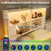 Łóżko pojedyncze białe 90 x 200 cm z listwami, oświetleniem Podgląd zdjęcia produktu 6