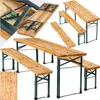 tectake Bierzeltgarnitur 3-teilig klappbar Tannenholz und Produktbild-Vorschau 1