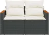 vidaXL Gartensofa mit Kissen 2-Sitzer Schwarz Poly Rattan Produktbild-Vorschau 4