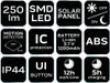 NEO TOOLS Solárne nástenné svietidlo 20 SMD LED 250 lm Náhľad obrázku produktu 14