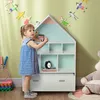 HOMCOM Kinder-Holzregal, Hausform, Kinder-Bücherregal mit 8 Produktbild-Vorschau 2