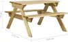 vidaXL Picknicktisch mit Bänken 110x123x73 cm Kiefernholz Produktbild-Vorschau 5