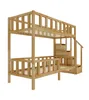 A wooden bunk bed with stairs and storage compartments. Podgląd zdjęcia produktu
