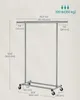 A diagram showing the dimensions and weight capacity of a rolling garment rack. Náhled obrázku produktu