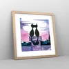 Gerahmtes Poster - Rahmen in heller Eiche - Katzen Dach Produktbild-Vorschau 8