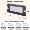 COSTWAY Barrière de lit pliable, Barrière de lit avec Voir les images du produit 3