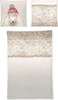 A collage of images showing a pillow with a sheep illustration and a textured fabric pattern. Produktbild-Vorschau