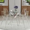 4er Set Esstisch mit gehärtetem Glas, 88 cm, vier Produktbild-Vorschau 1