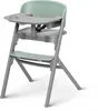 A studio shot of a green and gray Kinderkraft high chair against a white background. Podgląd zdjęcia produktu