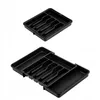 Two black cutlery organizers are shown, one stacked on top of the other. Produktbild-Vorschau