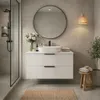 Skriňa pod umývadlo TIBU 80x50x46, biela, s rýhovaným čelom Náhľad obrázku produktu 2