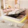 Gestoffeerd bed 140x200 cm, slaapbank met LED-verlichting, Productafbeelding-voorbeeld 1