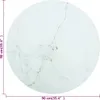 vidaXL Tischplatte Weiß Ø90x1 cm Hartglas in Marmoroptik Produktbild-Vorschau 3
