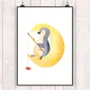 Mr. & Mrs. Panda Bild Pinguin Mond DIN A5 - Weiß - Produktbild-Vorschau 2