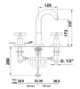 AXIA 3-Loch Waschtischarmatur, Chrom Produktbild-Vorschau 4