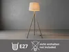 Skandinavische Dreibein Stehlampe Holz mit Stoff Produktbild-Vorschau 5
