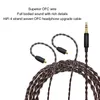 A close-up of a headphone upgrade cable with text describing its features. Produktbild-Vorschau