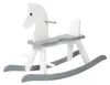 Caballo balancín de madera maciza, blanco/gris, crece con Vista previa de la imagen del producto 5