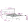 The Living Store Massivholzbett mit Kopfteil Weiß 135x190 Produktbild-Vorschau 10