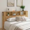 vidaXL Zagłówek łóżka z półkami Dąb Artisan 200x18,5x102,5 Podgląd zdjęcia produktu 10