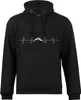 Cotton Prime® Kapuzensweatshirt Pulsschlag Berge S schwarz Produktbild-Vorschau 1