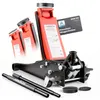 Arebos 3T auto jack hydraulický plochý 75-505mm dvojitý Náhled obrázku produktu 1
