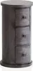 A cylindrical, dark gray, three-drawer cabinet. Náhled obrázku produktu