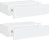 Two white wall-mounted shelves with drawers are shown against a white background. Produktbild-Vorschau