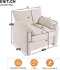 A diagram showing the dimensions of a single armchair, with additional icons indicating capacity, package count, and assembly. Produktbild-Vorschau
