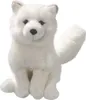 A white plush toy fox sitting on a white background. Produktbild-Vorschau