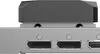 A close-up view of the ports on a graphics card. Voir les images du produit
