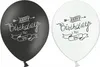 Luftballons mit Aufschrift Happy Birthday 30cm schwarz weiß Produktbild-Vorschau 4