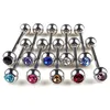 10 Stück Uni Punk Mixed Rhinestone Ball Barbell Produktbild-Vorschau 2