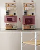 Two kitchen shelves are shown side-by-side to demonstrate the adjustable shelf height, with a microwave on one and a toaster oven on the other. Náhled obrázku produktu