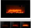 A collage of images showing an electric fireplace with a digital display and simulated flames, and three smaller images showing different flame intensity settings. Anteprima dell’immagine prodotto